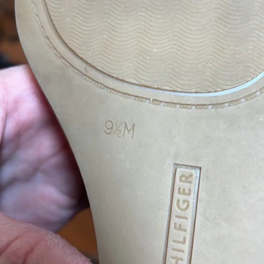 Tommy Hilfiger Heels Sandals, Wedge, Brown, Tan, 9.5